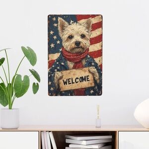 Patriotic Dog Welcome Art Painting